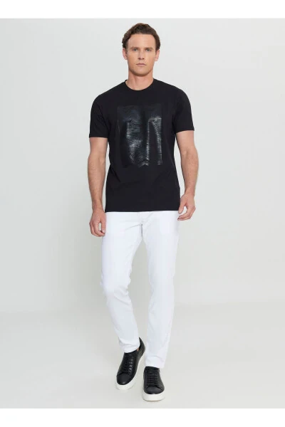 Altınyıldız Classics Bike Collar Printed Black Men's T-Shirt ACE091252408_SYH - ALTINYILDIZ CLASSICS