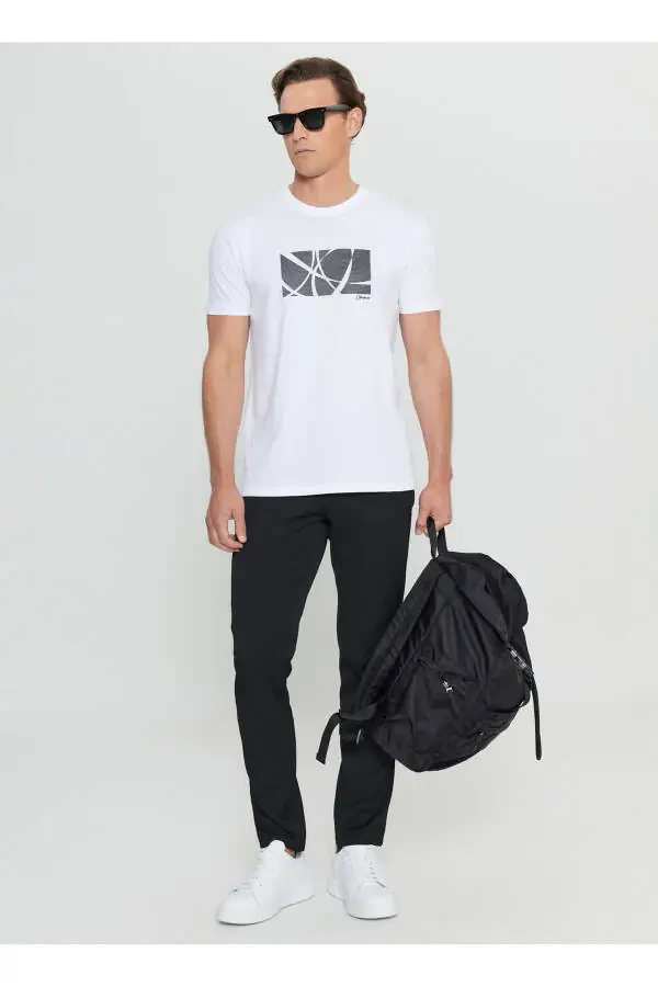 Altınyıldız Classics Bisiklet Yaka Baskılı Beyaz Erkek T-Shirt ACE091252068_BYZ - 2