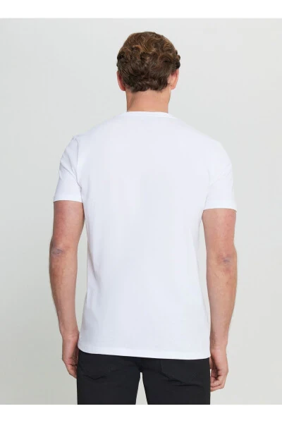 Altınyıldız Classics Bisiklet Yaka Baskılı Beyaz Erkek T-Shirt ACE091252068_BYZ - 5