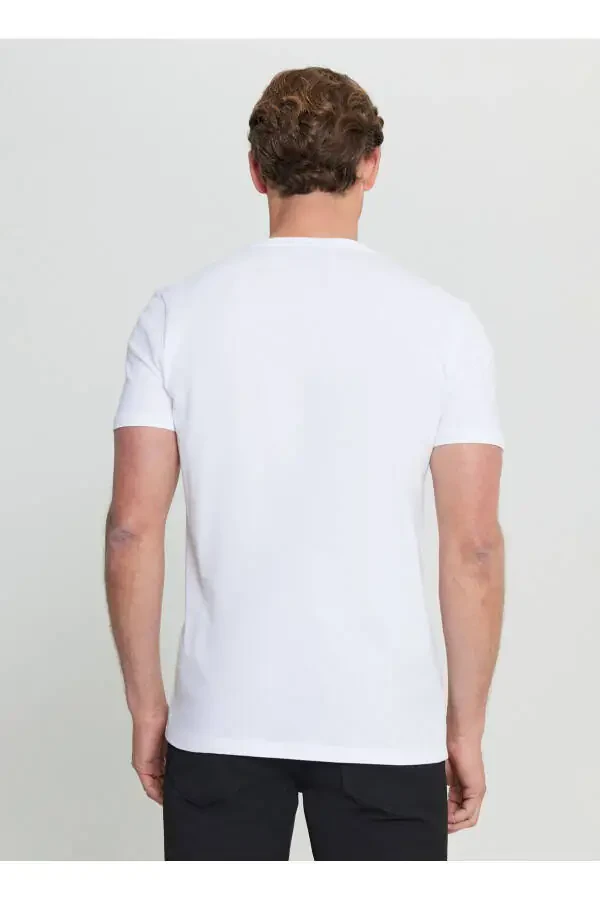 Altınyıldız Classics Bisiklet Yaka Baskılı Beyaz Erkek T-Shirt ACE091252068_BYZ - 5
