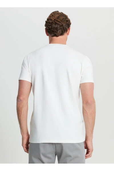 Altınyıldız Classics Bisiklet Yaka Baskılı Ekru Erkek T-Shirt ACE091252412_EKR - 5