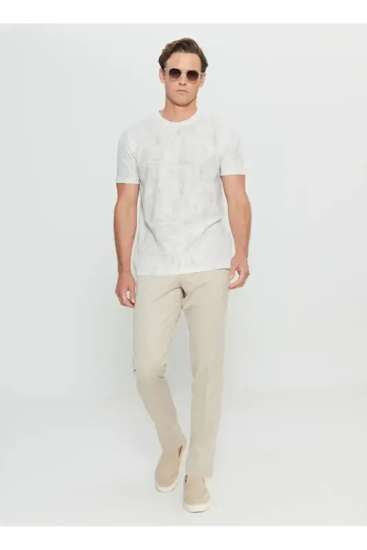 Altınyıldız Classics Bisiklet Yaka Baskılı Ekru Erkek T-Shirt ACE091252270_EKR - 2