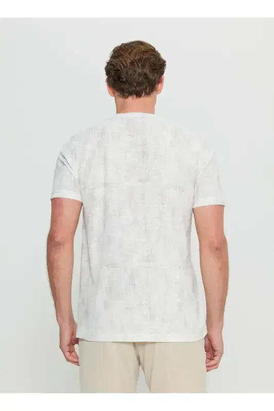 Altınyıldız Classics Bisiklet Yaka Baskılı Ekru Erkek T-Shirt ACE091252270_EKR - 5