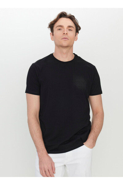 Altınyıldız Classics Bisiklet Yaka Baskılı Siyah Erkek T-Shirt ACE091252074_SYH - 3