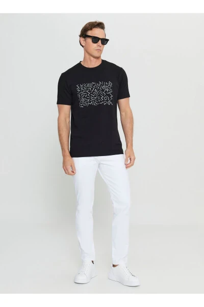 Altınyıldız Classics Bisiklet Yaka Baskılı Siyah Erkek T-Shirt ACE091252412_SYH - ALTINYILDIZ CLASSICS (1)