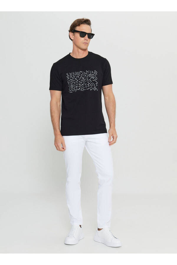Altınyıldız Classics Bisiklet Yaka Baskılı Siyah Erkek T-Shirt ACE091252412_SYH - Siyah - 2