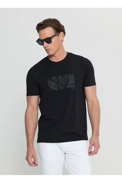 Altınyıldız Classics Bisiklet Yaka Baskılı Siyah Erkek T-Shirt ACE091252068_SYH - ALTINYILDIZ CLASSICS