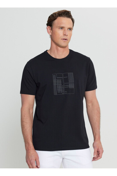 Altınyıldız Classics Bisiklet Yaka Baskılı Siyah Erkek T-Shirt ACE091252072_SYH - 3