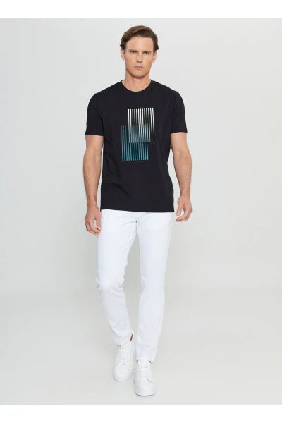 Altınyıldız Classics Bisiklet Yaka Baskılı Siyah Erkek T-Shirt ACE091252410_SYH - 2