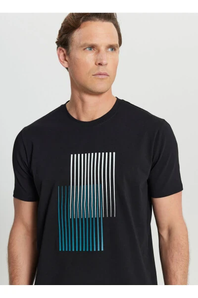 Altınyıldız Classics Bisiklet Yaka Baskılı Siyah Erkek T-Shirt ACE091252410_SYH - 4
