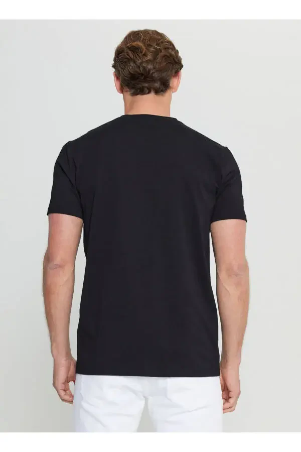 Altınyıldız Classics Bisiklet Yaka Baskılı Siyah Erkek T-Shirt ACE091252410_SYH - 5
