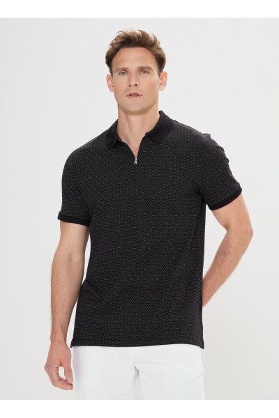 Altınyıldız Classics Black Men's Polo T-Shirt 4A4824200036 - 1
