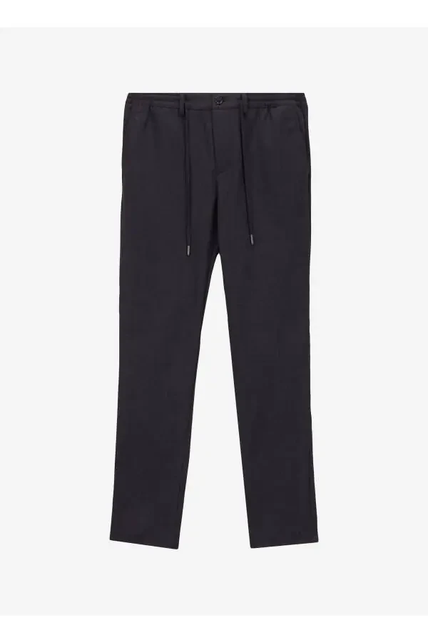 Altınyıldız Classics Брюки мужские антрацитовые Slim Fit на шнурке с нормальной посадкой по талии ACE001252274_ATR - 1