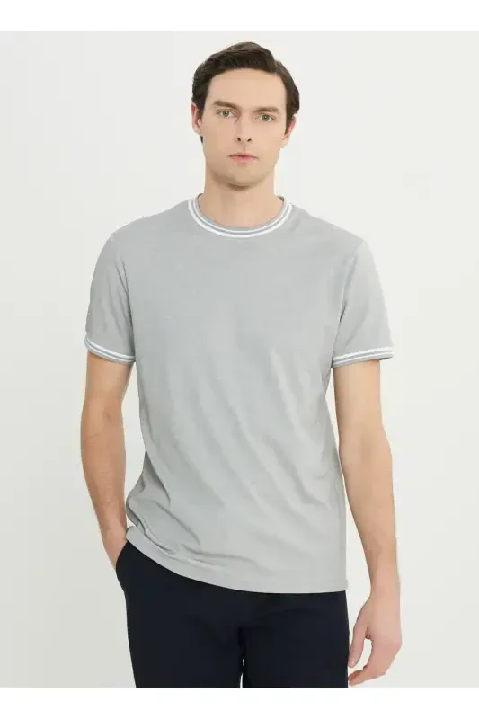 Altınyıldız Classics Crew Neck Plain Light Gray Er - 1