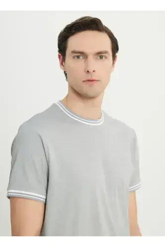 Altınyıldız Classics Crew Neck Plain Light Gray Er - 4