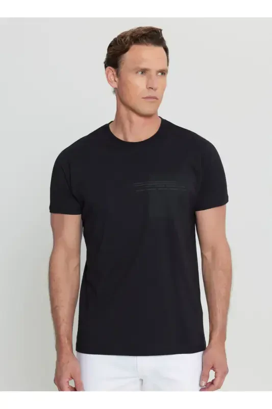 Altınyıldız Classics Crew Neck Printed Black Men's T-Shirt ACE091252075_BLK - ALTINYILDIZ CLASSICS