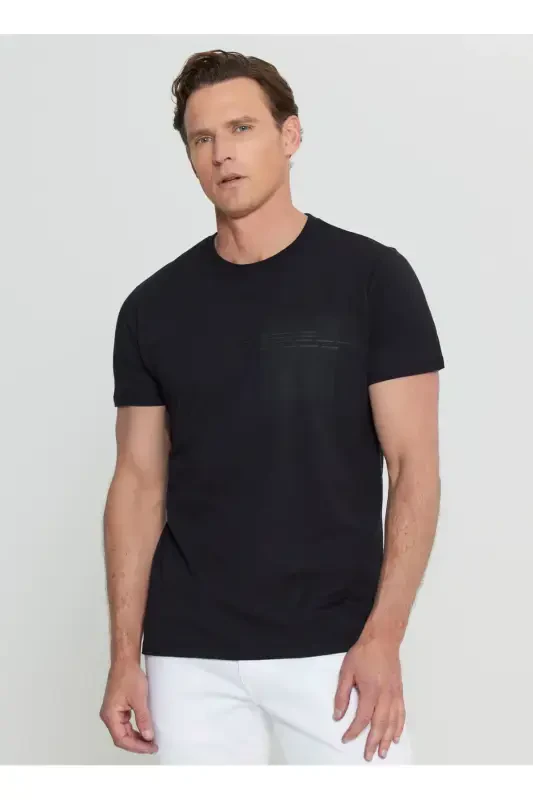 Altınyıldız Classics Crew Neck Printed Black Men's T-Shirt ACE091252075_BLK - 3