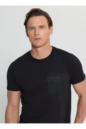 Altınyıldız Classics Crew Neck Printed Black Men's T-Shirt ACE091252075_BLK - 4