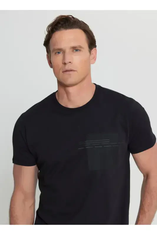 Altınyıldız Classics Crew Neck Printed Black Men's T-Shirt ACE091252075_BLK - 4