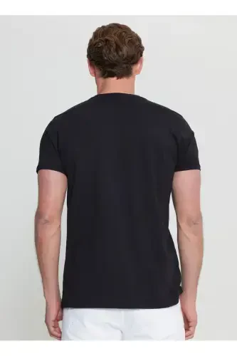 Altınyıldız Classics Crew Neck Printed Black Men's T-Shirt ACE091252075_BLK - 5