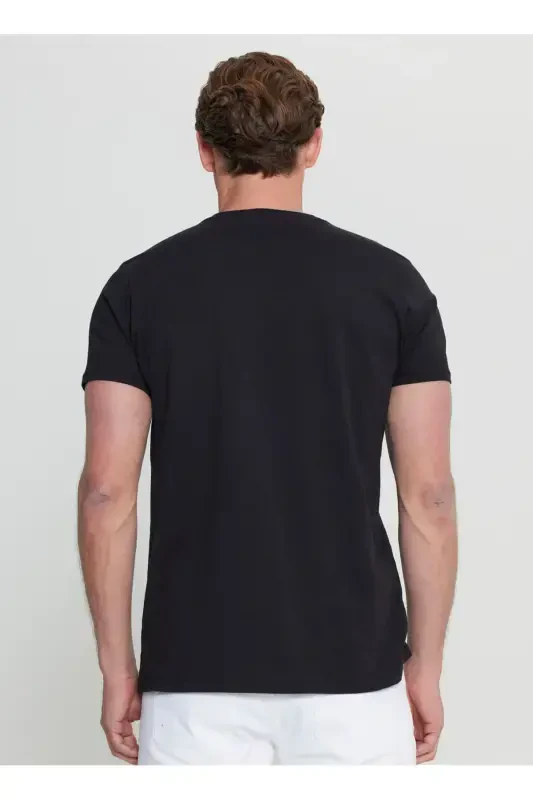 Altınyıldız Classics Crew Neck Printed Black Men's T-Shirt ACE091252075_BLK - 5