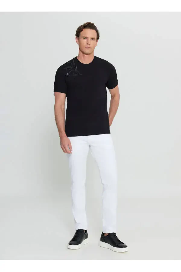 Altınyıldız Classics Crew Neck Printed Black Men's T-Shirt ACE091252401_BLK - 2