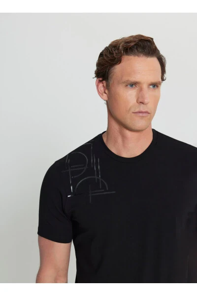 Altınyıldız Classics Crew Neck Printed Black Men's T-Shirt ACE091252401_BLK - 4