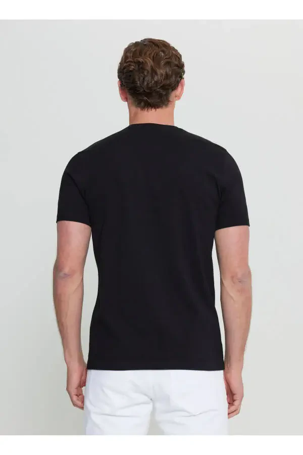Altınyıldız Classics Crew Neck Printed Black Men's T-Shirt ACE091252401_BLK - 5