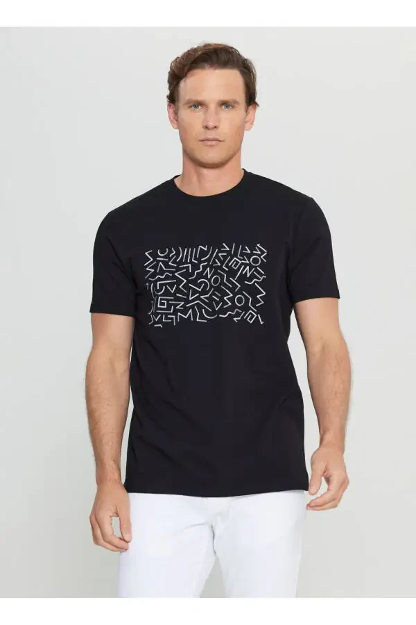 Altınyıldız Classics Cycling Collar Printed Black E - 1