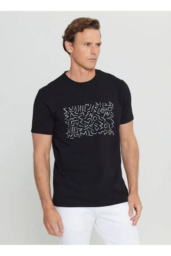 Altınyıldız Classics Cycling Collar Printed Black E - 3