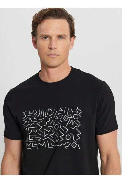 Altınyıldız Classics Cycling Collar Printed Black E - 4