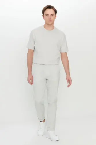 Altınyıldız Classics Elastic Waistband Regular Leg Slim Fit Stone Men's Trousers ACE001252195_TAS - 3