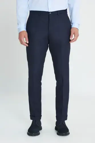 Altınyıldız Classics Эластичный пояс Slim Fit Темно-синие мужские брюки ACE012510153_PANTOLON KLASIK YAN - 1
