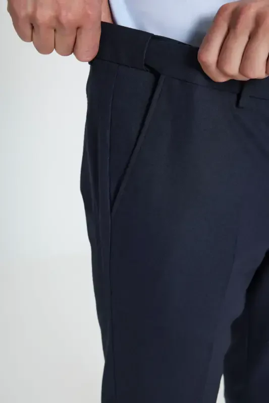 Altınyıldız Classics Эластичный пояс Slim Fit Темно-синие мужские брюки ACE012510153_PANTOLON KLASIK YAN - 5