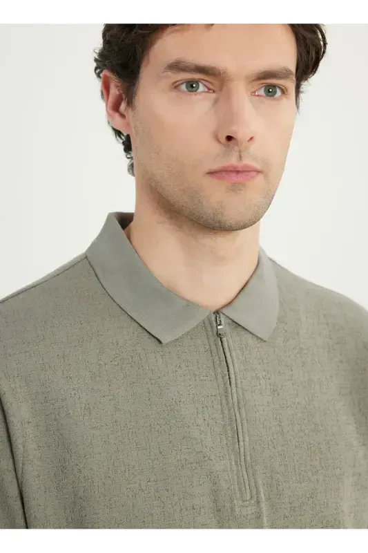 Altınyıldız Classics Фермуарлы Якалы Жаккарлы Хаки Е - 4