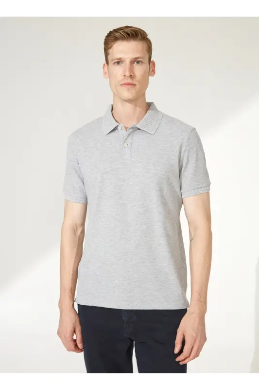 Altınyıldız Classics Gri Melanj Erkek Polo T-Shirt 4A9000000001 - 3