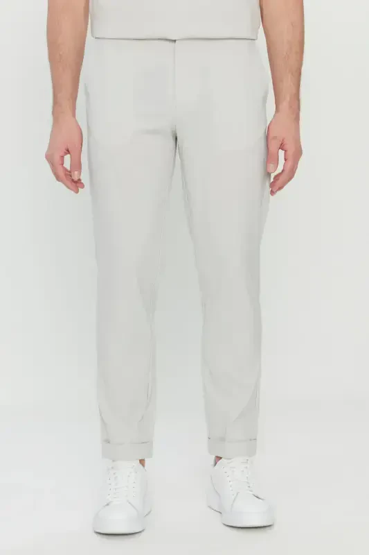 Altınyıldız Classics Lastikli Bel Normal Paça Slim Fit Taş Erkek Pantolon ACE001252195_TAS - ALTINYILDIZ CLASSICS