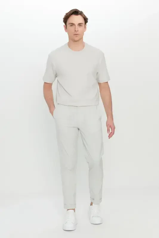 Altınyıldız Classics Lastikli Bel Normal Paça Slim Fit Taş Erkek Pantolon ACE001252195_TAS - 2