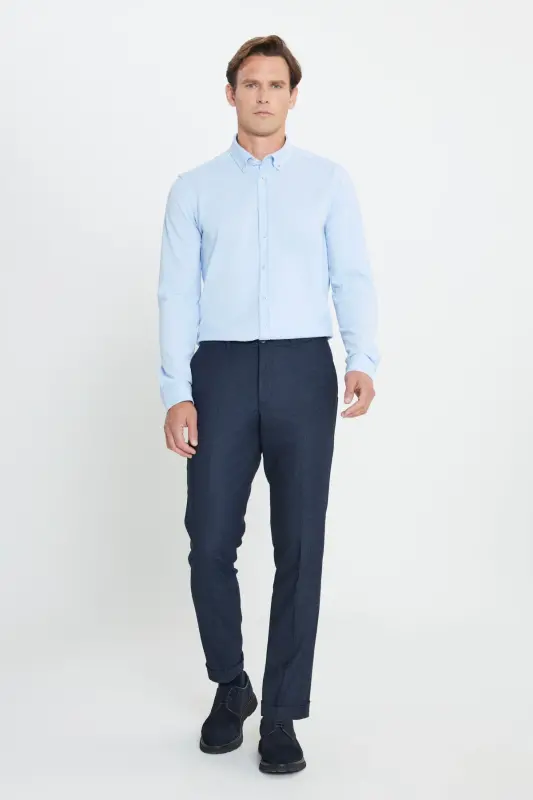 Altınyıldız Classics Lastikli Bel Slim Fit Lacivert Erkek Pantolon ACE012510152_PANTOLON KLASIK YAN - Lacivert - 3