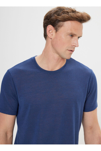 Altınyıldız Classics Navy Blue Men's T-Shirt 4A4824 - 3
