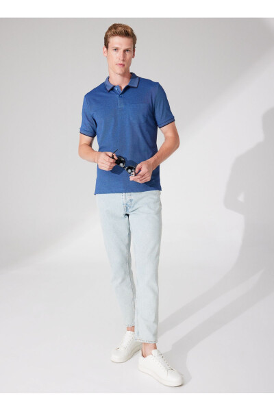 Altınyıldız Classics Navy Melange Men's Polo T-Shirt - 3