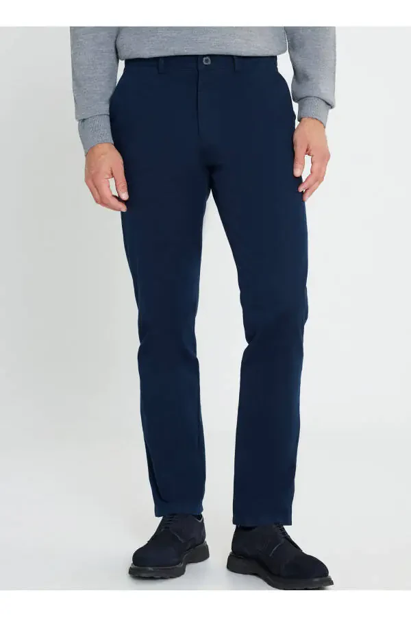 Altınyıldız Classics Normal Bel Comfort Fit Navy Blue Men's Trousers ACE012510181_PANTS SIDE POCKET - 1