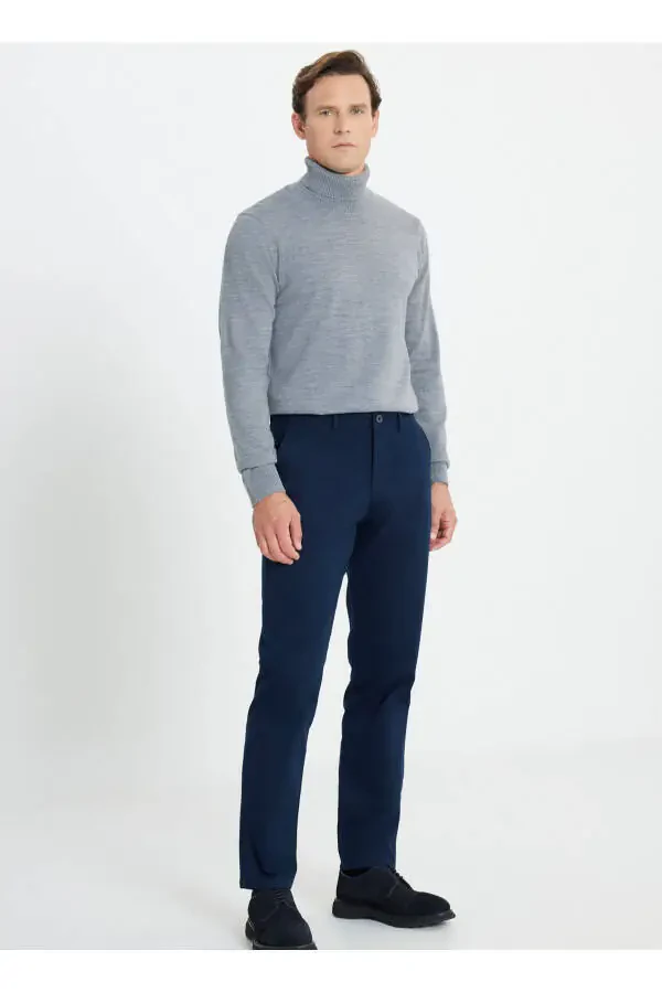 Altınyıldız Classics Normal Bel Comfort Fit Navy Blue Men's Trousers ACE012510181_PANTS SIDE POCKET - 3