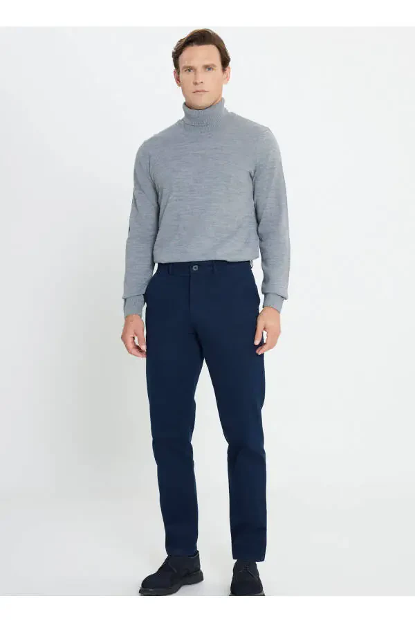 Altınyıldız Classics Normal Bel Comfort Fit Тёмно-синие Мужские Брюки ACE012510181_PANTOLON YAN CEP - 2