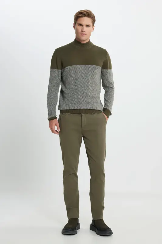 Altınyıldız Classics Normal Bel Slim Fit Haki Erkek Pantolon COE012510109_PANTOLON YAN CEP PARCA - Haki - 3