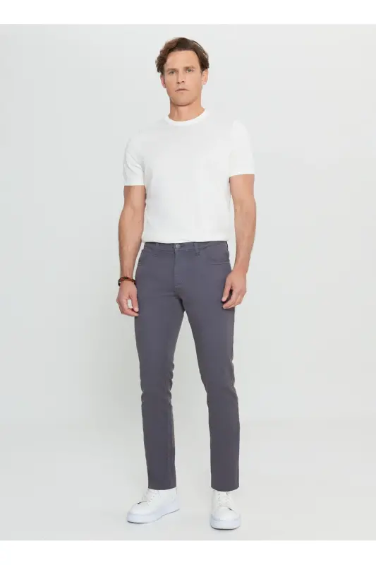 Altınyıldız Classics Normal Waist Normal Leg Slim Fit Anthracite Men's Trousers ACE001252246_ATR - 2