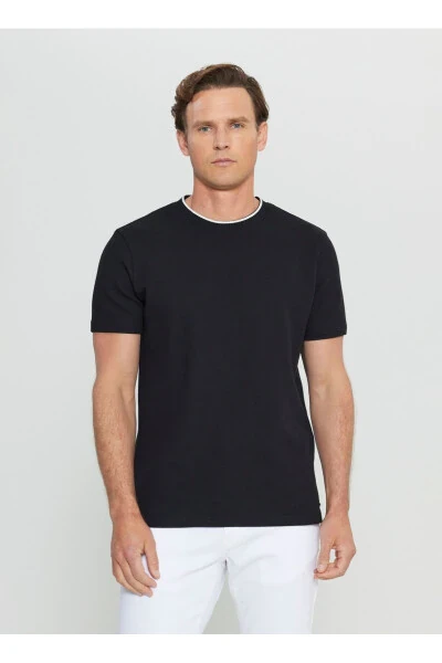 Altınyıldız Classics Polo Collar Jacquard Black Men's T-Shirt ACE091252104_SYH - ALTINYILDIZ CLASSICS