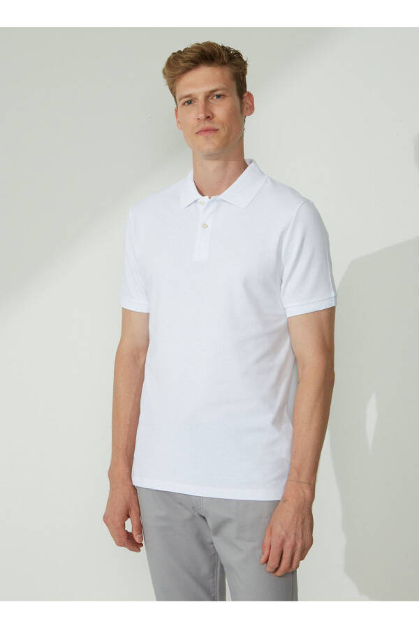 Altınyıldız Classics Polo Yaka Beyaz Erkek T-Shirt - 2