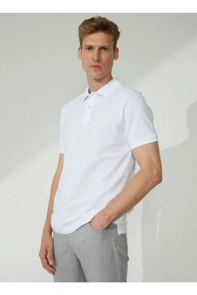 Altınyıldız Classics Polo Yaka Beyaz Erkek T-Shirt - 3