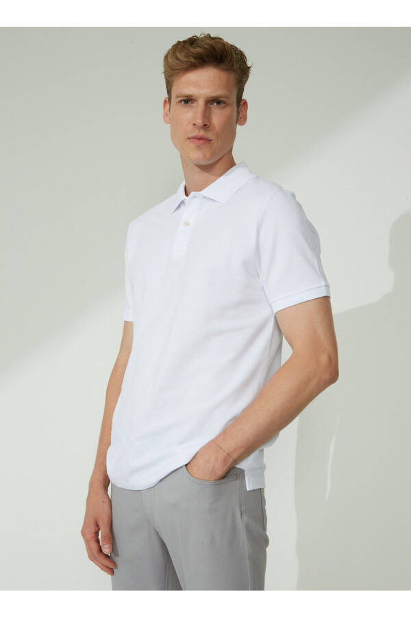 Altınyıldız Classics Polo Yaka Beyaz Erkek T-Shirt - 3